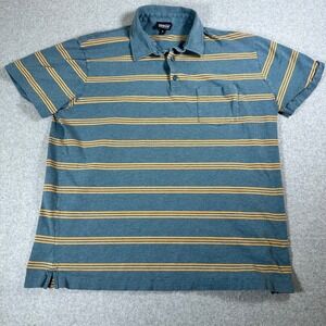 Patagonia Organic Cotton Polo Shirt Striped Pocket‎ Casual Top XL